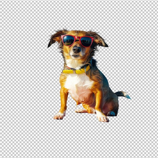 PSD retrato de perro mascota con gafas de sol