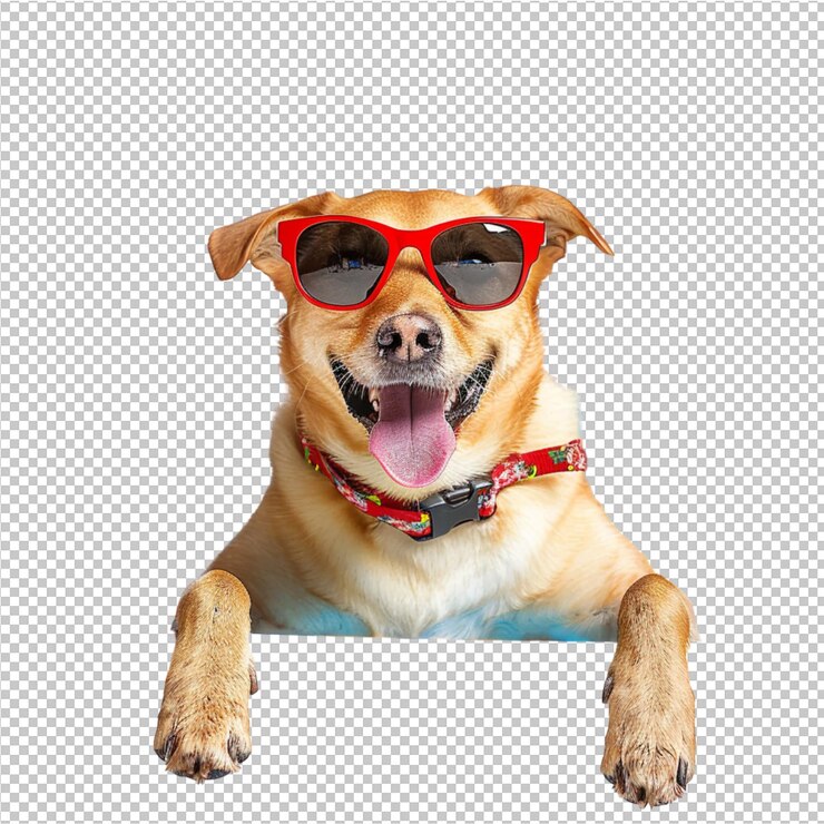 PSD retrato de perro mascota con gafas de sol