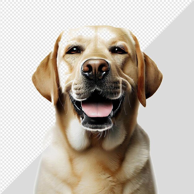 Retrato de perro mascota hiperrealista aislado de fondo transparente