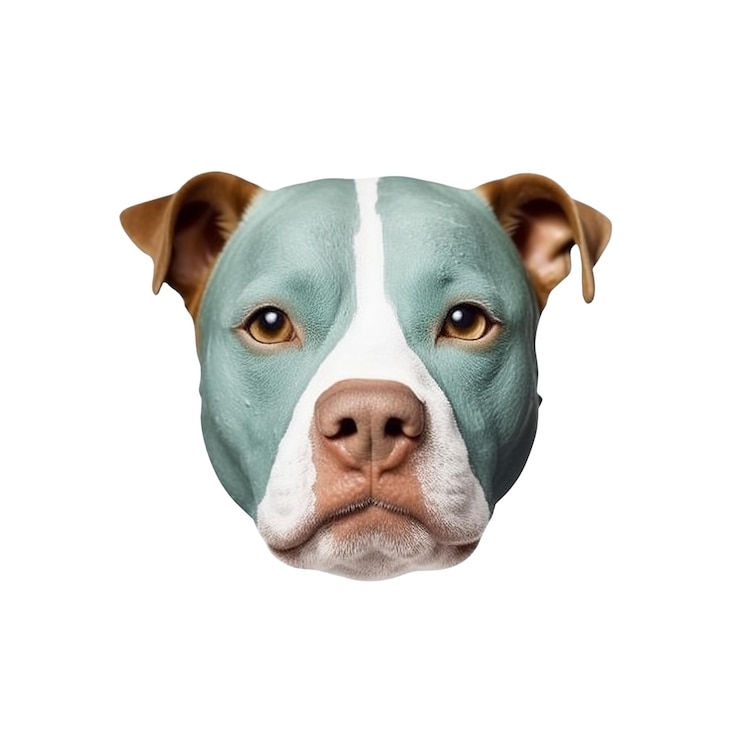 PSD retrato de un pitbull con pelaje azul y blanco