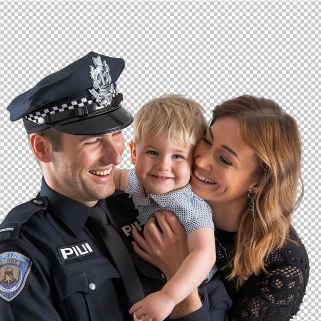 Retrato de un policía alegre