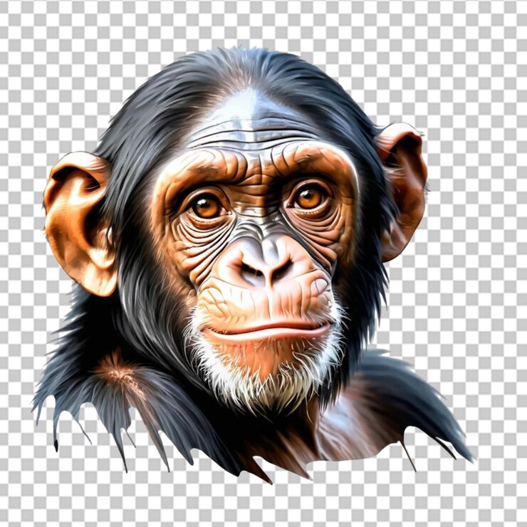 PSD retrato en primer plano de un chimpancé