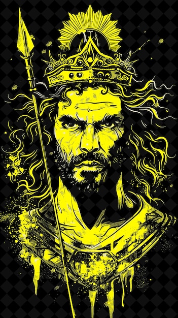 PSD retrato del rey macedonio con una diadema y chlamys wi diseño de colores vívidos colecciones png