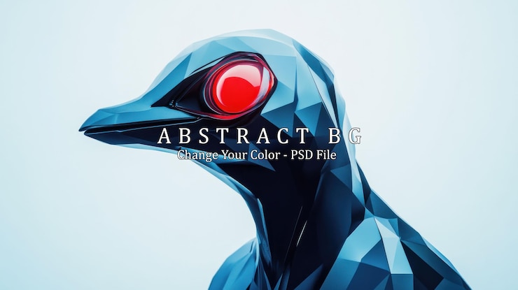 PSD retrato robótico de un pájaro