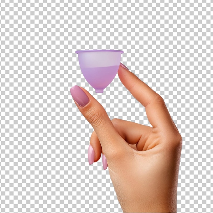 PSD retrato sin rostro de una mujer joven con la mano en un fondo transparente