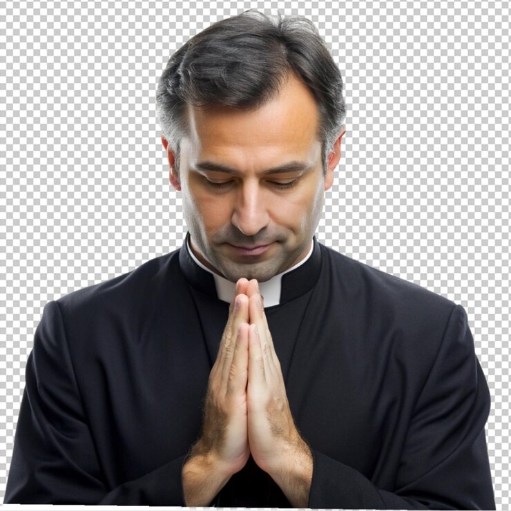 PSD retrato de un sacerdote orando