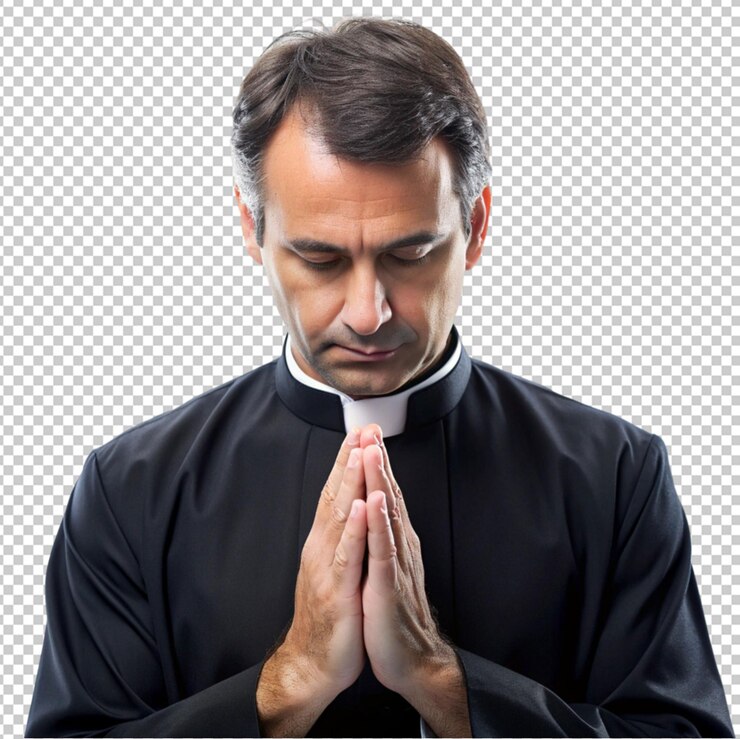PSD retrato de un sacerdote orando
