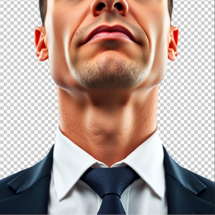 PSD retrato del torso de un hombre de negocios en traje aislado sobre un fondo blanco