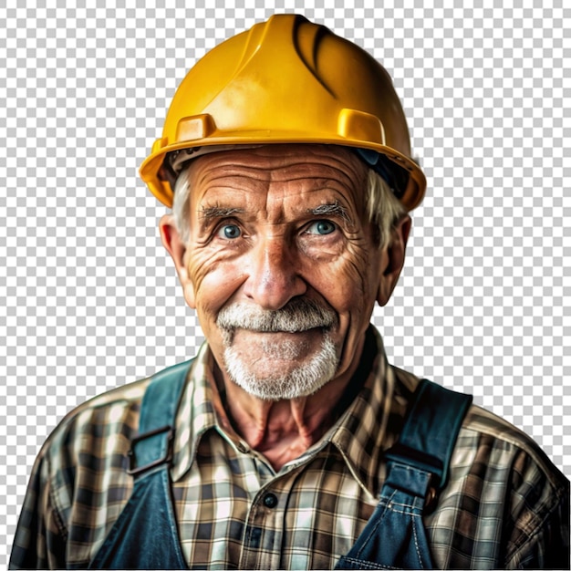 PSD un retrato de un viejo trabajador de la construcción