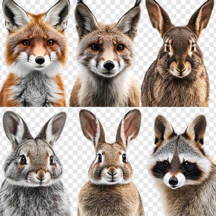 PSD retratos de animales salvajes en primer plano