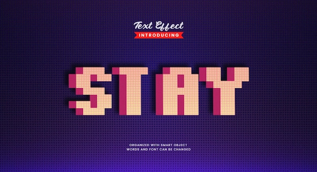 Retro 3d pixel style editable text effect arcade game typography
