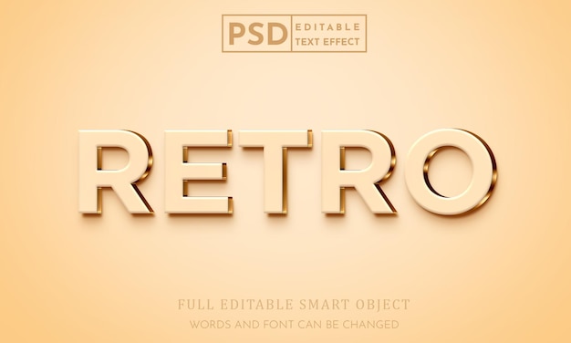 Retro-3D-Textstil-Effekt PSD-Premium-Vorlage