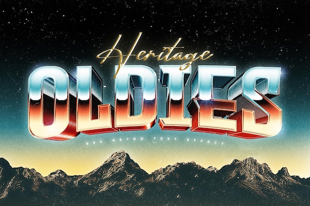 Retro 80s Text Effect Template