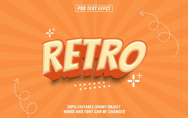Retro-bearbeitbarer Text Schriftart-Effekt 3D-Text für den Titel