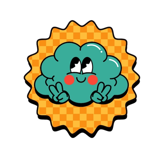 Retro-Cartoon-Aufkleber-Illustration