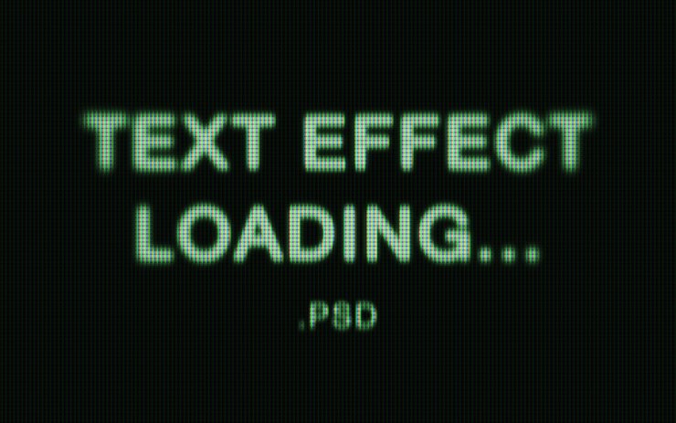 PSD retro crt monitor led pantalla efecto de texto plantilla psd