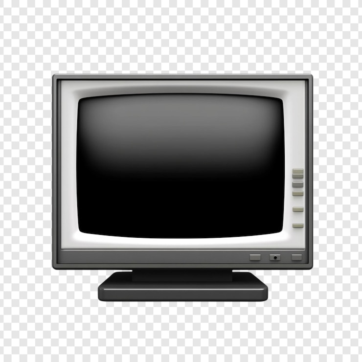 PSD retro-crt-monitor vintage-computertechnologie bildschirm schwarz grau weiß