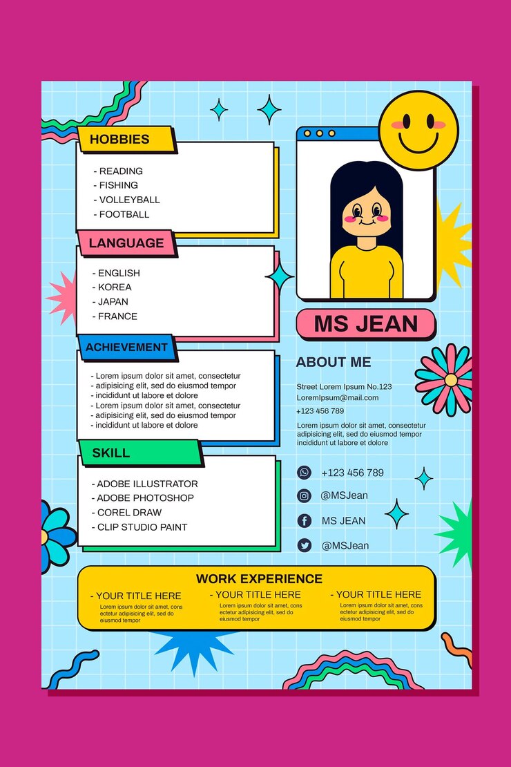 PSD retro-einfaches curriculum vitae-vorlage-design