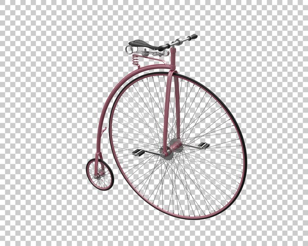 Retro-Fahrrad isoliert auf durchsichtigem Hintergrund 3D-Rendering-Illustration