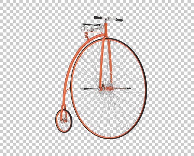 Retro-Fahrrad isoliert auf durchsichtigem Hintergrund 3D-Rendering-Illustration