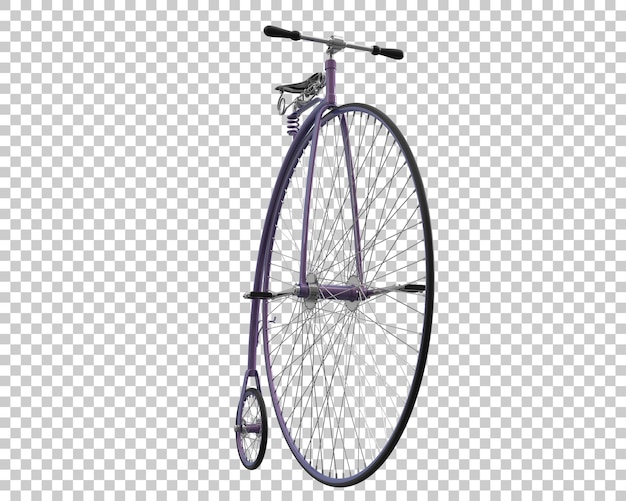 Retro-Fahrrad isoliert auf durchsichtigem Hintergrund 3D-Rendering-Illustration