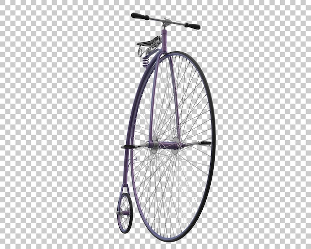 Retro-fahrrad isoliert auf durchsichtigem hintergrund 3d-rendering-illustration