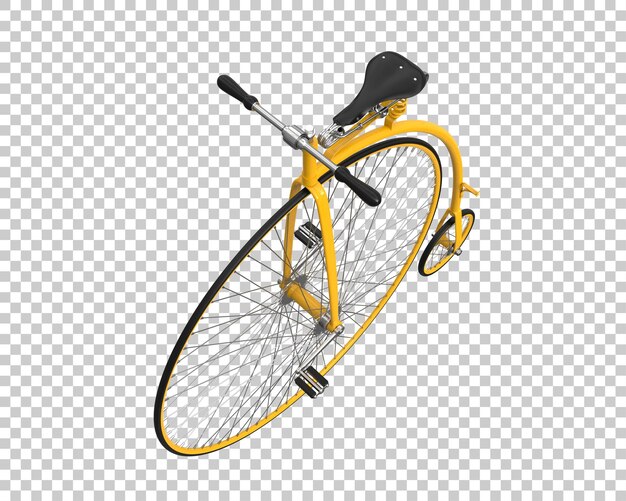 Retro-Fahrrad isoliert auf durchsichtigem Hintergrund 3D-Rendering-Illustration
