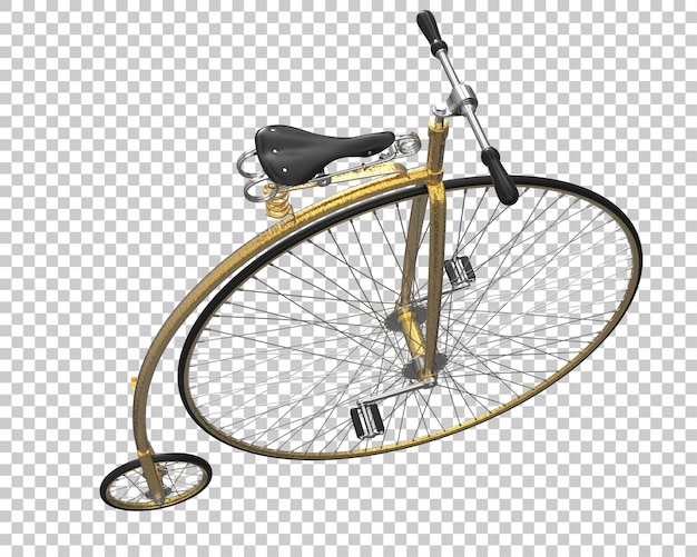 PSD retro-fahrrad isoliert auf durchsichtigem hintergrund 3d-rendering-illustration