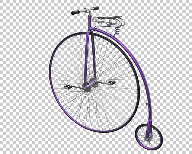 Retro-Fahrrad isoliert auf durchsichtigem Hintergrund 3D-Rendering-Illustration