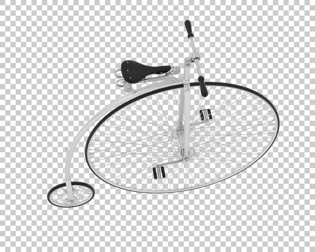 Retro-Fahrrad isoliert auf durchsichtigem Hintergrund 3D-Rendering-Illustration