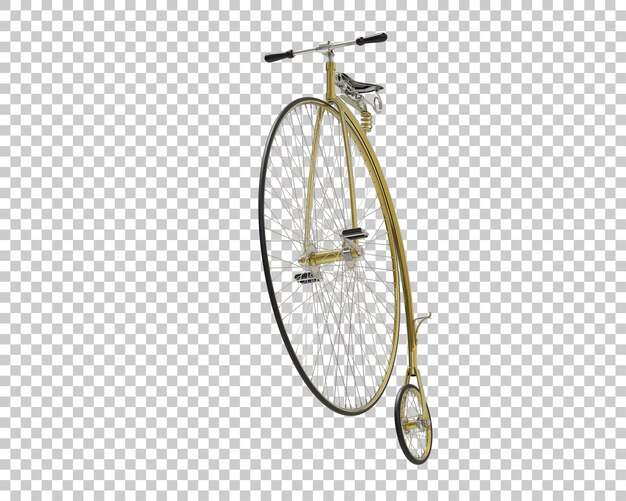 Retro-Fahrrad isoliert auf durchsichtigem Hintergrund 3D-Rendering-Illustration