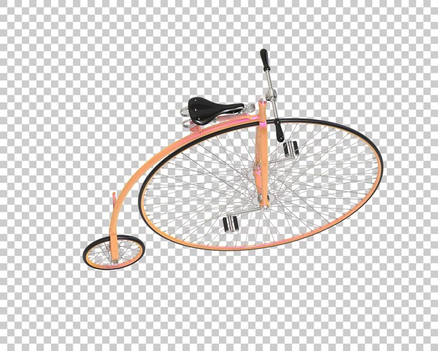 Retro-Fahrrad isoliert auf durchsichtigem Hintergrund 3D-Rendering-Illustration