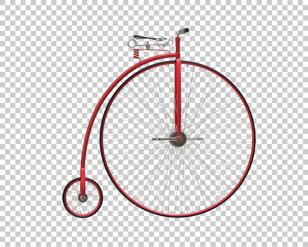 Retro-Fahrrad isoliert auf durchsichtigem Hintergrund 3D-Rendering-Illustration