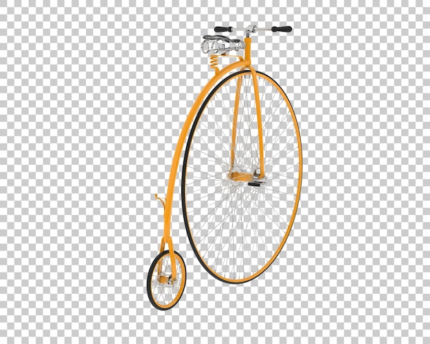 Retro-Fahrrad isoliert auf durchsichtigem Hintergrund 3D-Rendering-Illustration