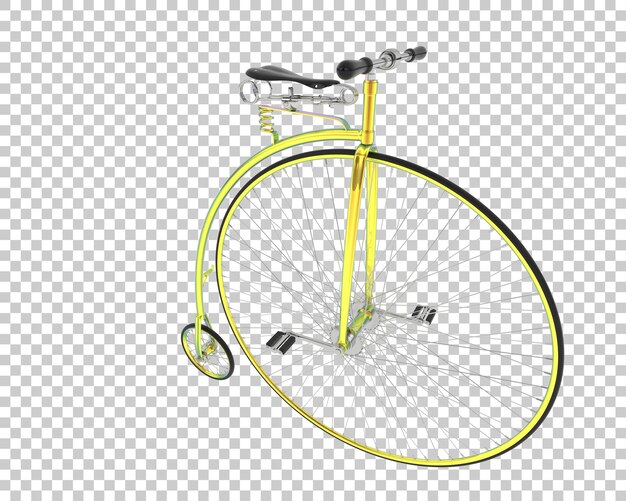 Retro-Fahrrad isoliert auf durchsichtigem Hintergrund 3D-Rendering-Illustration