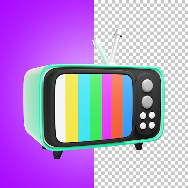 Retro Fernsehapparat 3D
