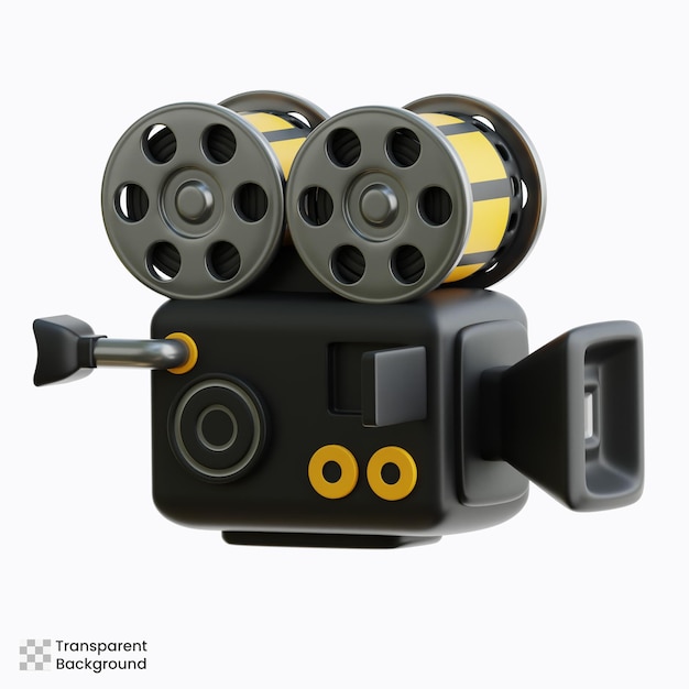 Retro-Filmkamera mit 3D-Illustration