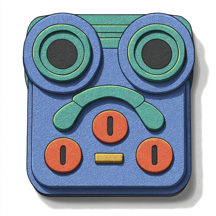 PSD retro gadget with buttons and knobs