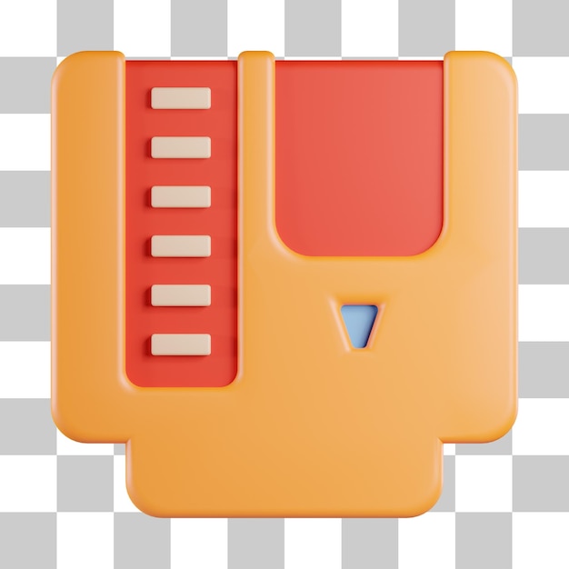 Retro Game Cassette 3D Icon