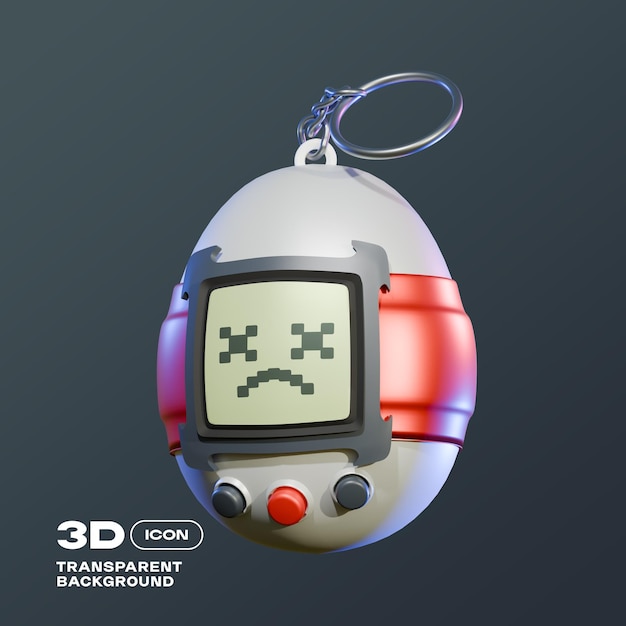 Retro Gaming Console 3D Icon PNG Template