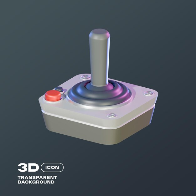 Retro Gaming Console 3D Icon PNG Template