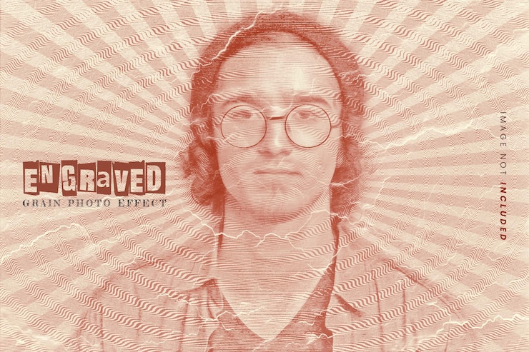 PSD retro-gravierter fotoeffekt