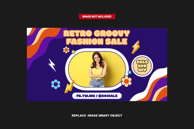 Retro Groovy Fashion Sale Social Media