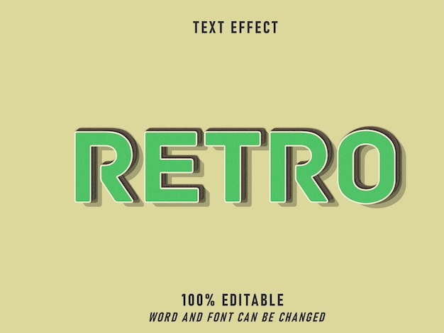 Retro grüner texteffekt retro-stil bearbeitbarer stil vintage