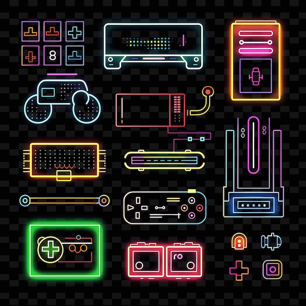 Retro inspirado en juegos led pixel art lights con 8 bits de color y2k luz de neón fondo decorativo