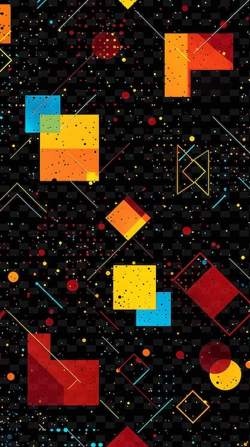 Retro Inspirado Trellises Arte de píxeles con colores audaces y textura creativa de Geom Diseños de artículos de neón Y2K