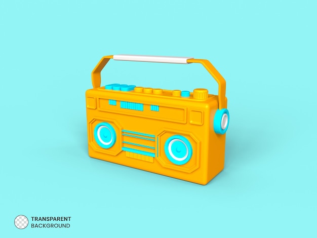 Retro-Kassettensymbol Isolierte 3D-Render-Illustration