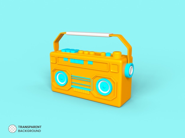 Retro-kassettensymbol isolierte 3d-render-illustration