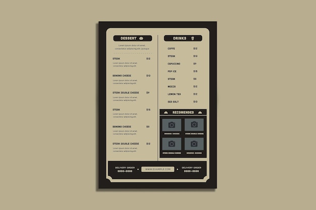 PSD retro-nahrung menu_backside