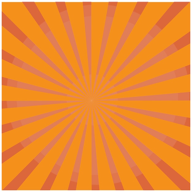 Retro-Orange-Sonnenaufbruch-Hintergrund mit Radialstrahlen